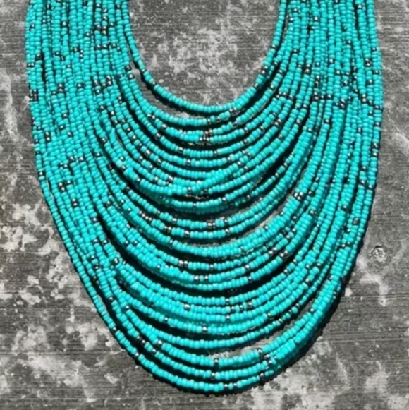 Turquoise Beaded Layered Necklace - Picture 3 of 3